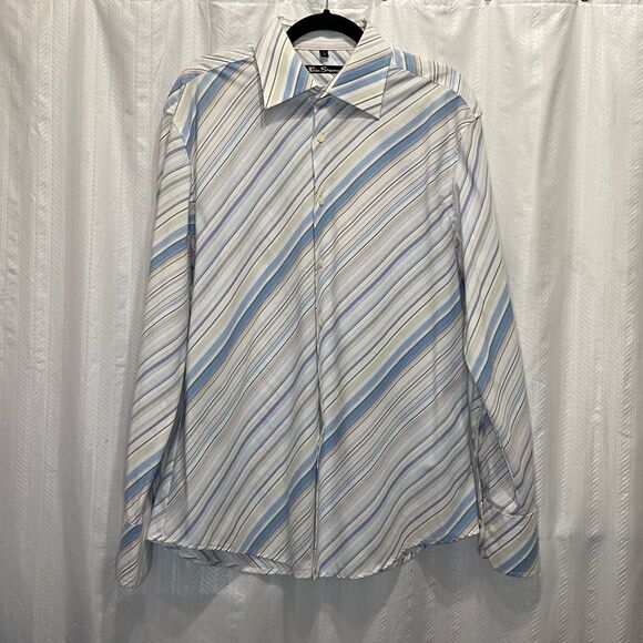 Men’s Ben Sherman Horizontal Striped Button Down Size Large - Picture 2 of 10
